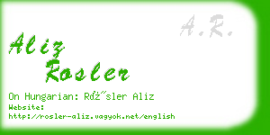aliz rosler business card